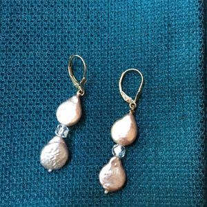 14k Gold and Keshi Pearl Earrings